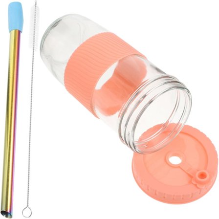 Låg til vandflasker 24oz Glas Drikke Kop Sugerør Let at Rengøre og Genanvendelig