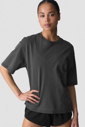 ICANIWILL - Everyday Relaxed T-Shirt Vintage Dye Stonewashed Black - Dam - Träningskläder från ICIW