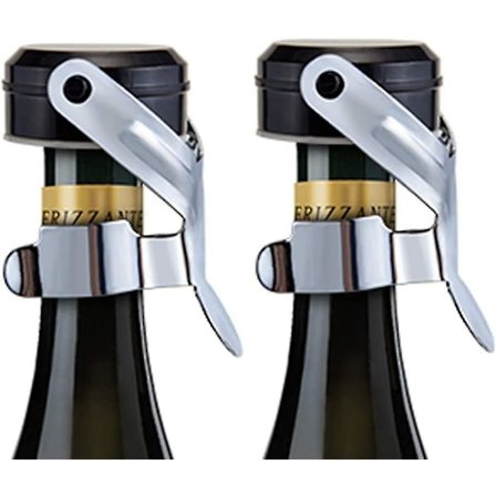 Champagne Stopper, 2-pack Rostfritt Stål Champagne Flaskkork Tätning För Cava Prosecco Mousserande Vin Stopper