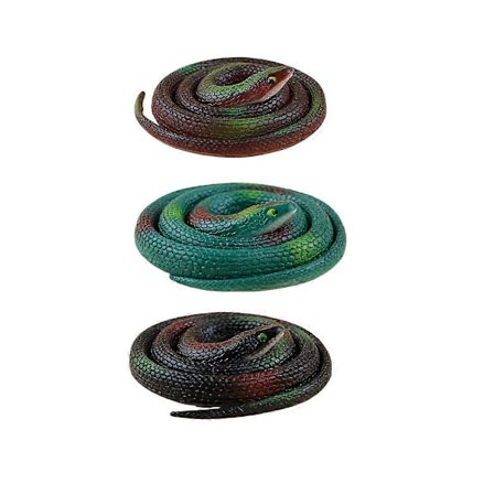 3 stk. Livagtige Kunstige Slanger Gummi Slanger Simulationsslange Legetøj Miljøvenligt Drilleslange Legetøj Nye Drille Legetøj Brunlighed Sort 