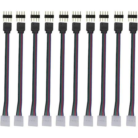 10 kpl 3528 5050 RGB LED-nauha liittimiä 4-napainen 6,4 tuuman uros- ja naarasliitin RGB-nauhojen valaistuslisävarusteille TV:n taustavalon 