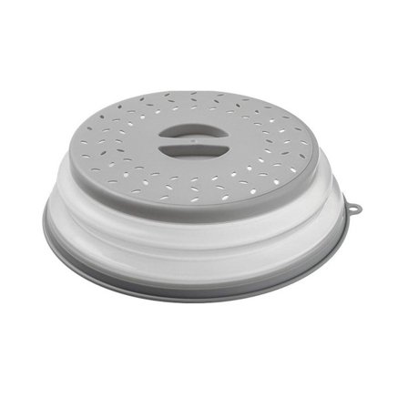 Multifunktionellt Matlock för Mikrovågsugn, Värmebeständigt, Hopfällbart Stänkskydd Grått