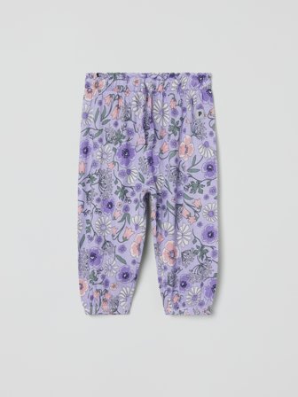 Polarn O. Pyret - Floral trousers for baby - 56 - Childrenswear - purple