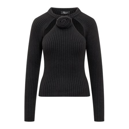 Blumarine Round-neck Strik Sort, Dame Striktrøjer