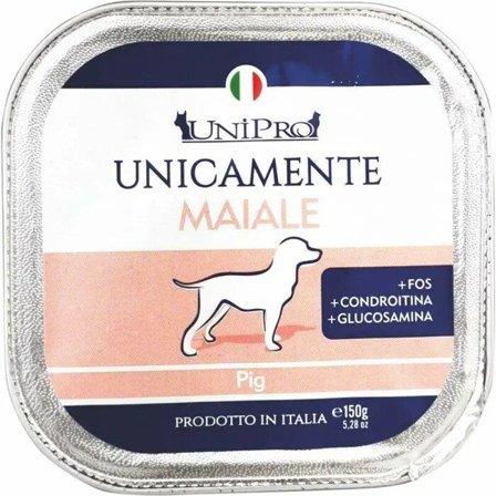 Unipro Unicamente Maiale Cibo Umido Cani Adulti Vaschetta 150g