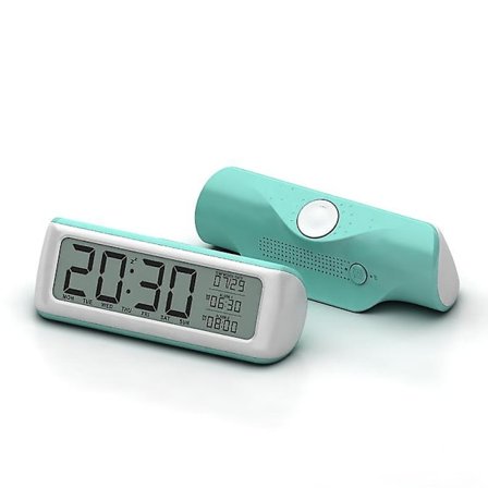 DC-12 5.5" stor digital väckarklocka med bakgrundsbelysning 2 alarm sn