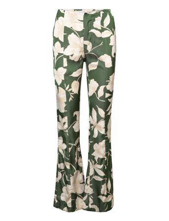 Mango | Flared Floral-Print Trousers | 36