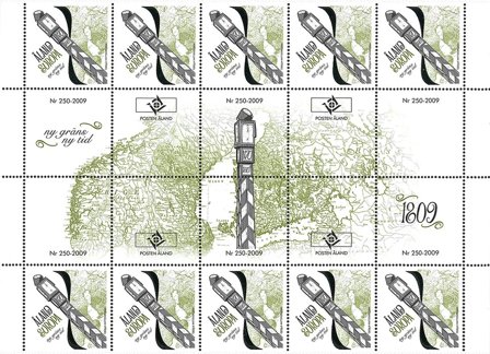 Åland - Ny grænse/ny tid - Postfrisk gutter 10-stribe