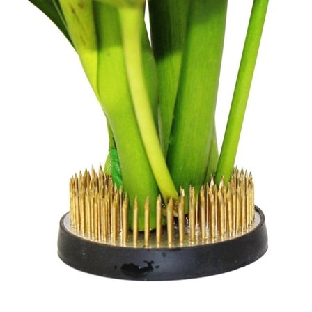 IC Rund Blomholder / Blomsterfakir med Gummibase - Blomdekor - Sort