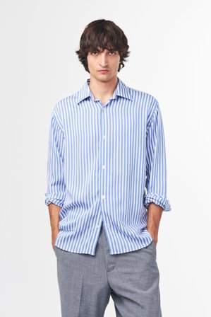 NN.07 Freddy Hemd Herren Blau Tencelmix