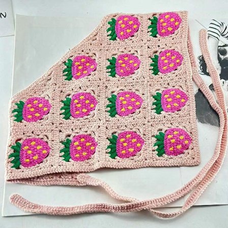 Strawberry Pannband Triangel Scarf LJUSROSA