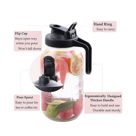 Koldbrygget Kaffe Maskine 64oz Koldbryggetkande Med Rustfrit Stål Super Tæt Filter Til Iskaffe, Iste-a