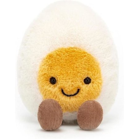 Jellycat Amuseables Kokt Egg Glad Kosedyr, Liten 14 cm | Matkosedyr | Morsom Gave