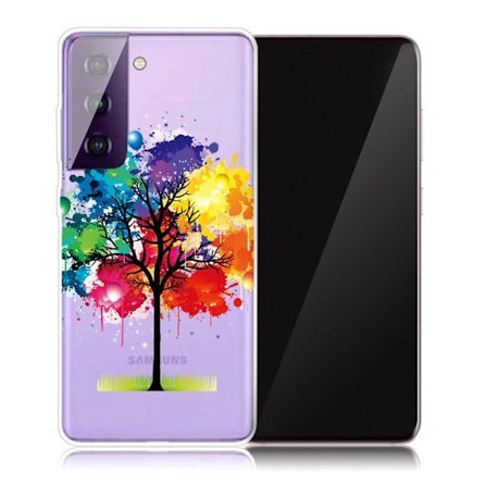 Deco Samsung Galaxy S21 etui - farverigt træ