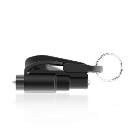 Bilsikkerhed Hammer Mini Glasbrækker 2-i-1 Glasbrækker til Bilnøglekæde - Sort, 7.5*3.5 CM, 1stk