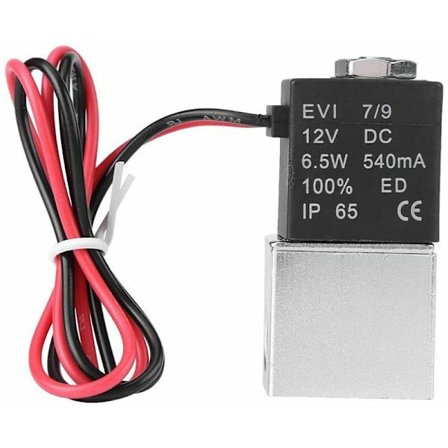 Magnetventil, 12V DC 1/4" 2-vejs normalt lukket 1,2 MPa pneumatisk aluminium