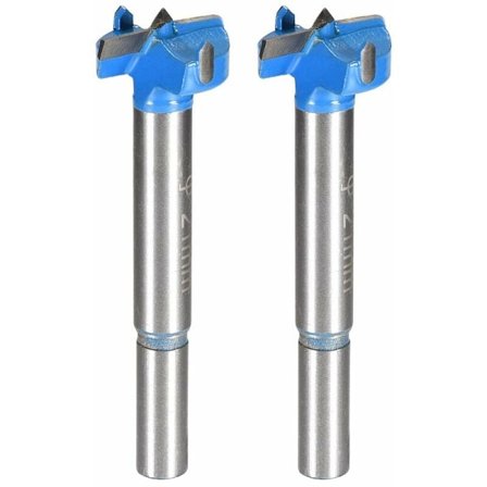 Trefresebits brotsjbor 21 mm Dia. Karbidlegert stål, spissrund skaftkutter for trebearbeiding, blå 2 stk