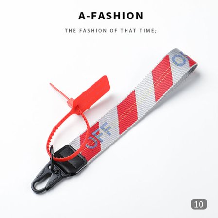 Off-White inspirert nøkkelring Lanyard industriell belte håndleddsstropp