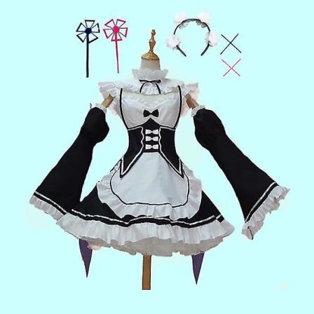 SQBB Rem Ram Maid Cosplay Kostymer Re:zero Kara Hajimeru Isekai Seikatsu Kawaii Cos Klänningar Re Life In A, L