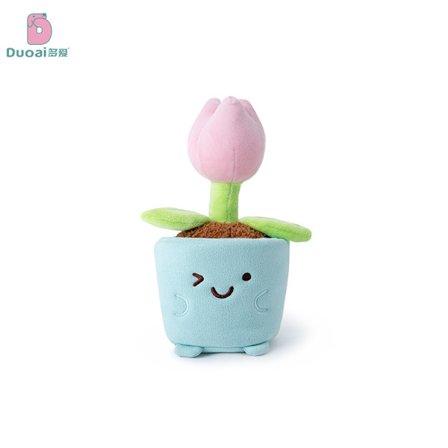 2-i-1 Søte Plantepotte Plysjleker Tulipaner, Sopp, Aloe Vera, Begonia, Lykkegress Plantedukke Bursdagsgaver Romdekorasjon