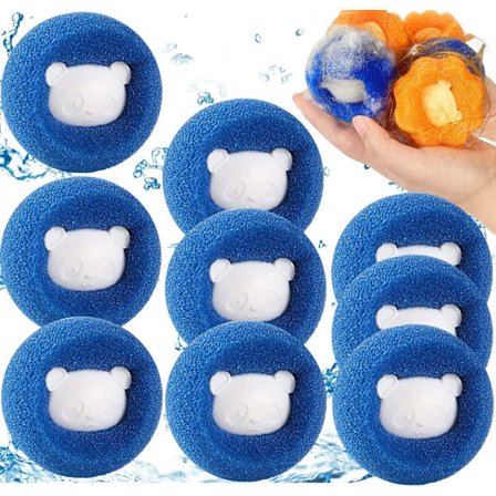 9 st tvättmaskin hårborttagare boll tvättmaskin tassar återanvändbar husdjurshår fångare för att ta bort husdjurshår och ludd minska trassel (blå)