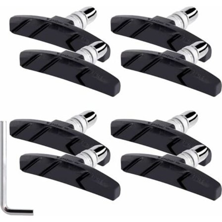 4 par sykkelbremseklosser, terrengsykkelbremseklosser med sekskantmuttere og skiver, V-sykkelbremseklosser SE