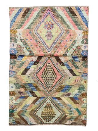 Berber Colourful Teppe Moderne Brun/Grønn (Ull, Afghanistan)