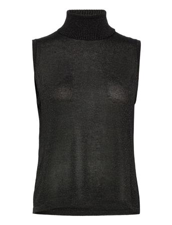 Raka Knit Turtleneck Vests Knitted Vests Svart Minus