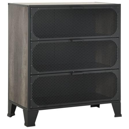 Vidaxl Förvaringsskåp Grå 72x36x82 Cm Metall Och Mdf Grå