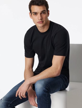 Schiesser Shirt 1/2 - Black - L