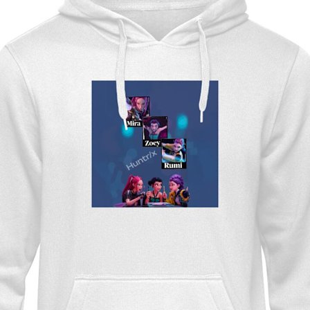 Hoodie K-pop Mira, Zoey og Rumi - Farverige karakterer i en futuristisk stil