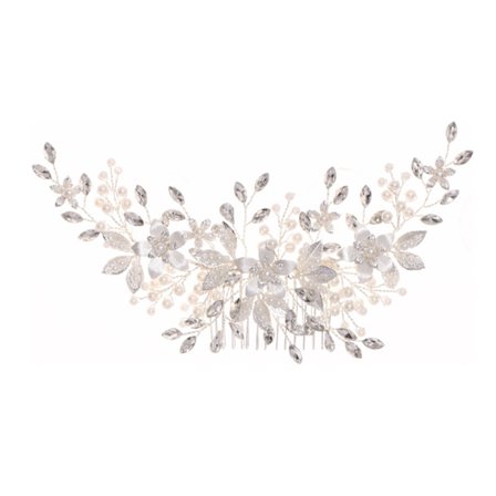 Legering Perle Hårkamme til Bryllup Let Elegant Pandebånd til Banketdansfest Hvid