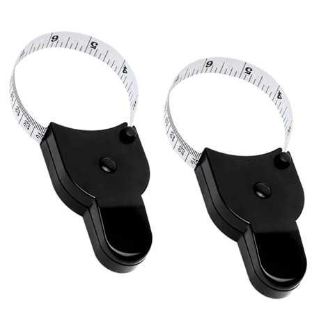 2-pack kroppsmåttband 150 cm, låsstift och tryckknapp infällbart måttband svart