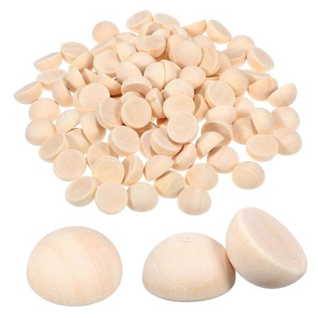 100 kpl Puolikkaita Puupalloja Puolikkaita Puuhelmiä Askartelupalloja Irtopuhelmiä Kodin Sisustukseen