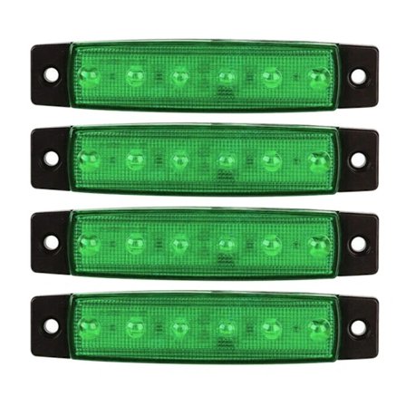 4 st LED sidomarkeringslampa Varningsbakljus GRÖN Grön 12V-12V