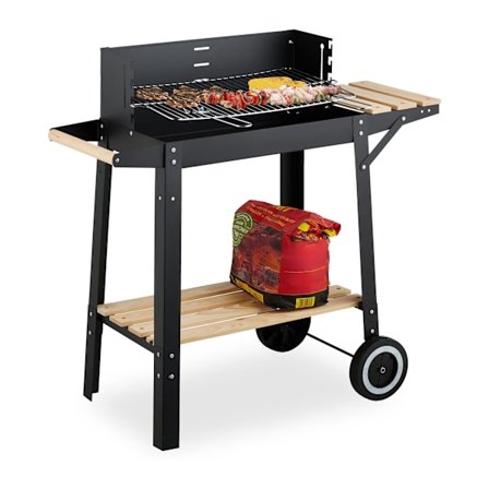 Mobil grillvogn med hylder og hjul