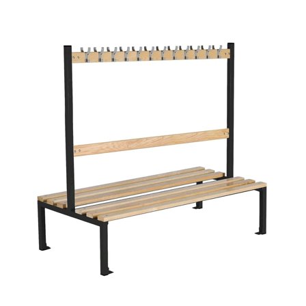 Double school bench ELITE, 24 hooks, 1500x760x1370 mm, black