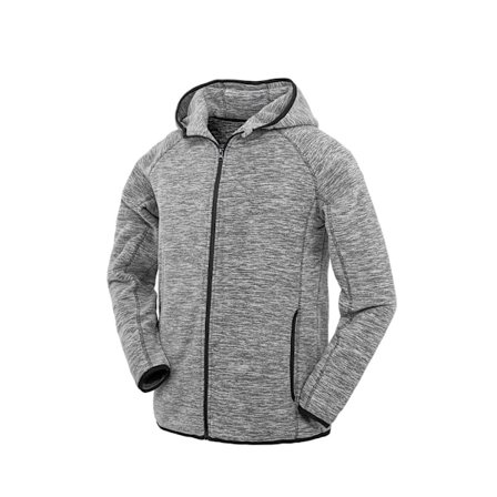 Spiro Herr Micro Fleece Hoodie XL Grå/Svart