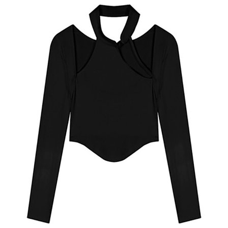 Långärmade T-shirts Grimma SVART XL