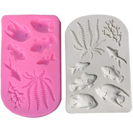 Silikonimuotti Fondant Koralli Kakunkoristeet Diy Muotti Ocean Silikonifondant Leivontamuotti 3d Silikonimuotti Merieläimet Fondant Muotit Silikoni C