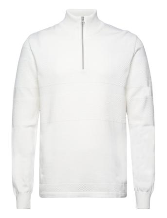 Hannes Half Zip Cotton Knit Knitwear Half Zip Pullover Hvit Kronstadt*Betinget Tilbud