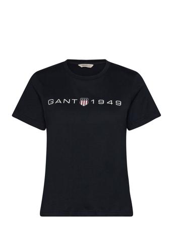 Reg Printed Graphic T-Shirt Tops T-shirts & Tops Short-sleeved Black GANT