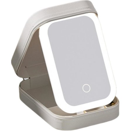 Sminkeboks med lys, kosmetisk oppbevaringsveske med LED-speil | Bærbar sminkeveske - 3 farger med sminkeveske med lys, reise-sminkeveske