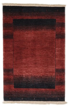 Handgeknüpft Persischer Loribaft Fine Persisch Teppich 78X119 Schwarz/Dunkelrot