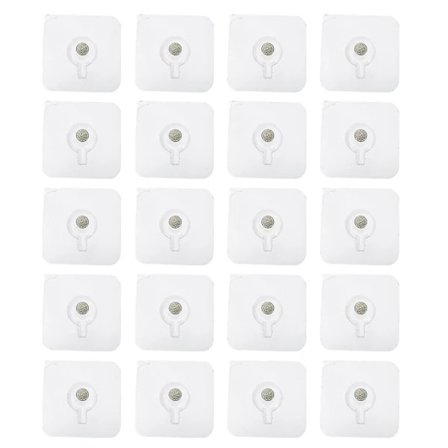 20 stk. selvklæbende kroge, kraftige, til billedrammer, dekorative vægkroge, genanvendelige selvklæbende kroge 5,3 x 5,3 cm
