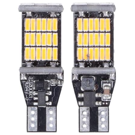2 stk Bil LED-lampe Baklys Parkeringslys Reparasjon Vedlikehold Bilkomponent for T15 W16W Modell Gult lys