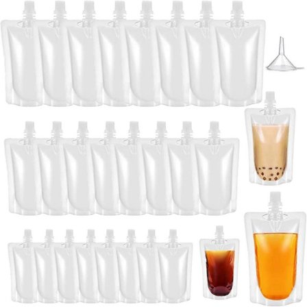Festivaldrikkeposer - 27 stk. transparente drikkeposer for piknik