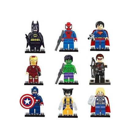 9 stk. Marvel Avengers Super Hero Comic Mini Figurer Dc Minifigur