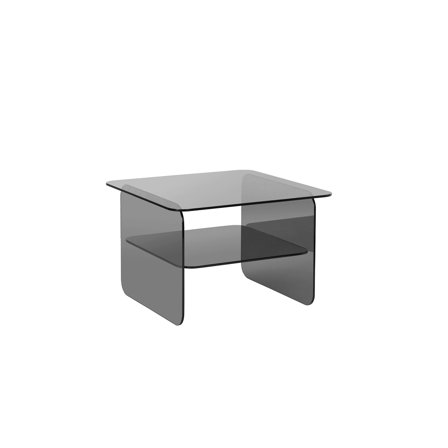 Vetro Ecktisch, Glas | 50x50cm Beistelltisch in Geräuchert, Modernes Design mit praktischer Ablagefläche für Wohnzimmer und Lounge-Bereich.