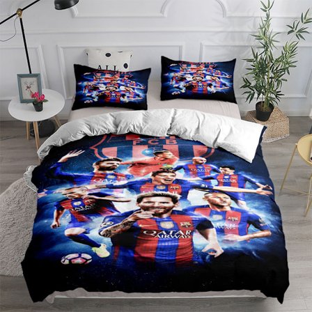 Fodboldstjerne Ronaldo, Messi, Mbappe digitalt printet børnesengetøj, tre-delt sæt